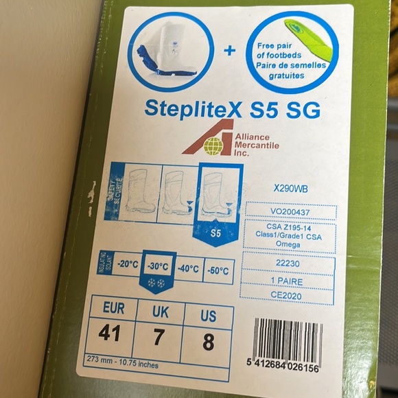 NWT | Bekina Neotane CSA Protective Boots | White/Blue Tread - Picture 10 of 11